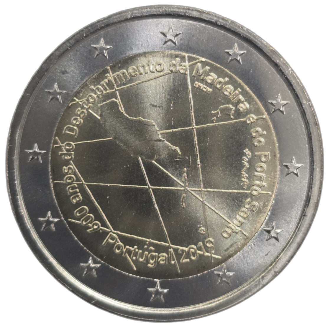 2 euros conmemorativa 600 Años del descubrimiento de la Isla de Madeira